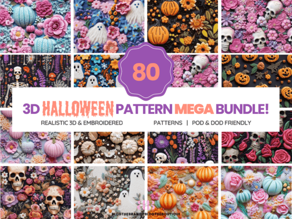 80 3D Embroidery Halloween Patterns Review