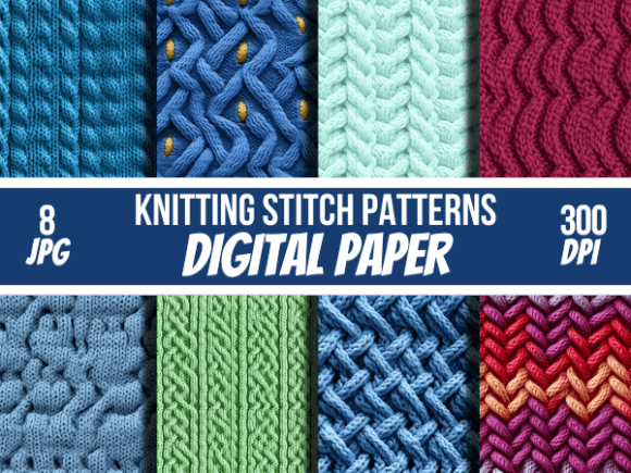 Knitting Stitch Patterns: Cozy Digital Papers