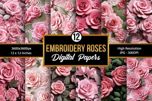 Pink Embroidery Roses Seamless Patterns Review
