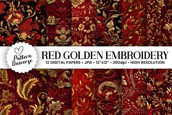 Red Gold Embroidery Patterns Review